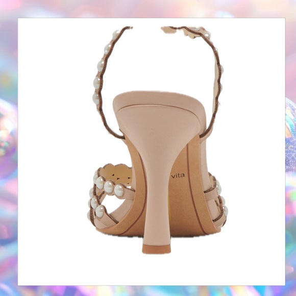 Dolce Vita Pearl-Embellished Nude Heels Size 7 New - Picture 5 of 8
